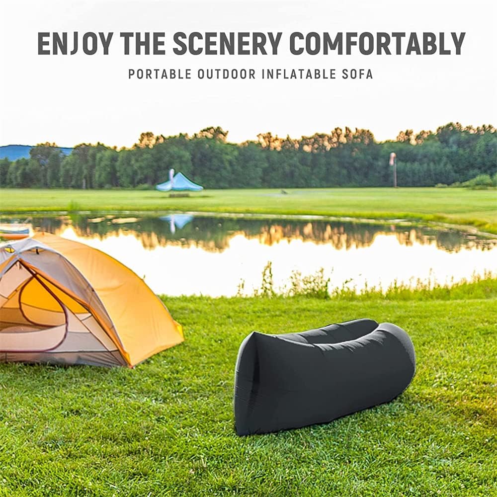 Aufblasbares Luftsofa, wasserdicht, auslaufsicher, tragbare Liege für Camping, Strand, Wandern, Poolpartys (Orange, 200 x 70 cm)