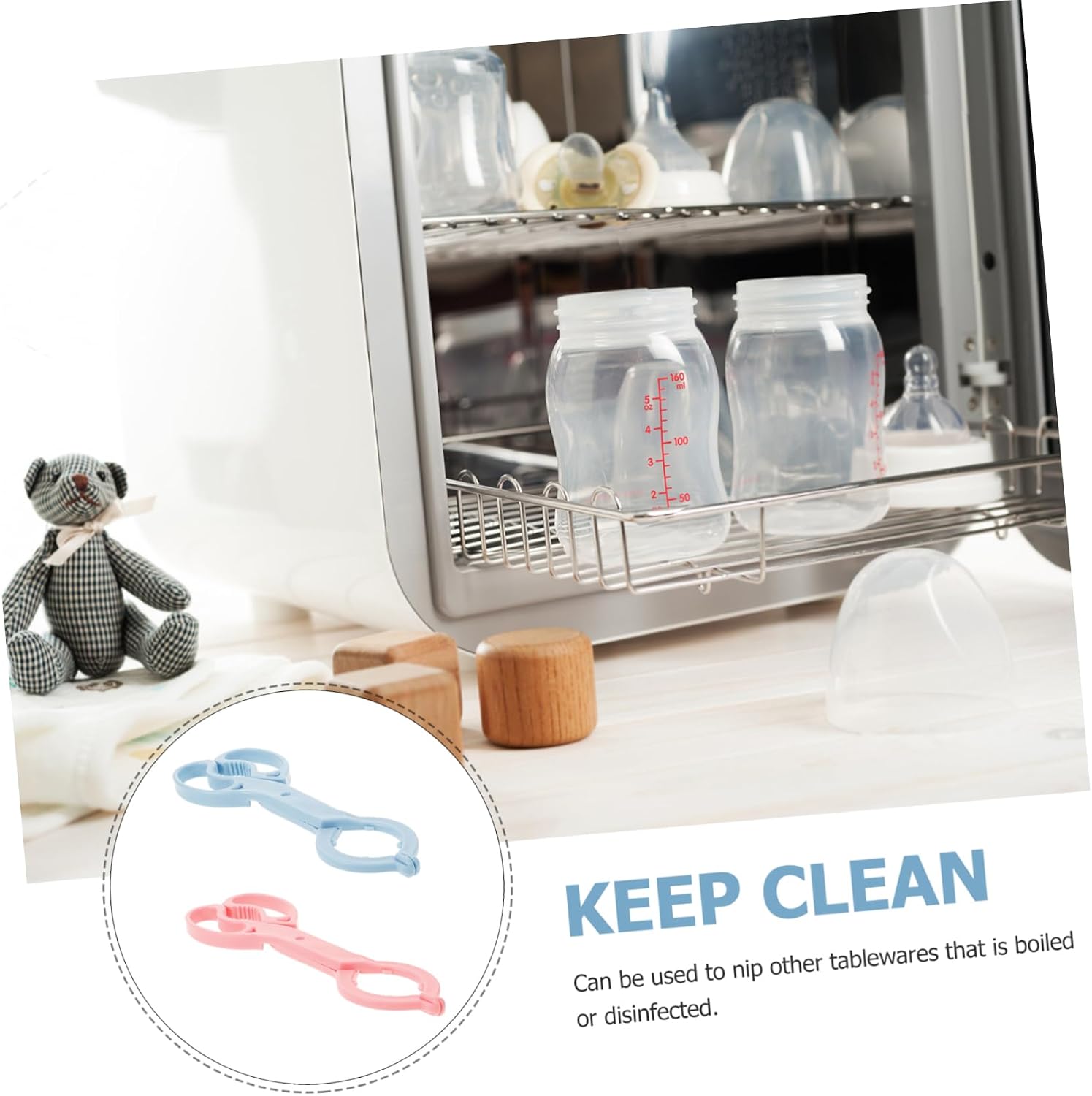 2pcs Feeding Bottle Clamp Tool Ergonomic Design for Easy Gripping for Feeding Hot Dishes and Portable Use and Colors