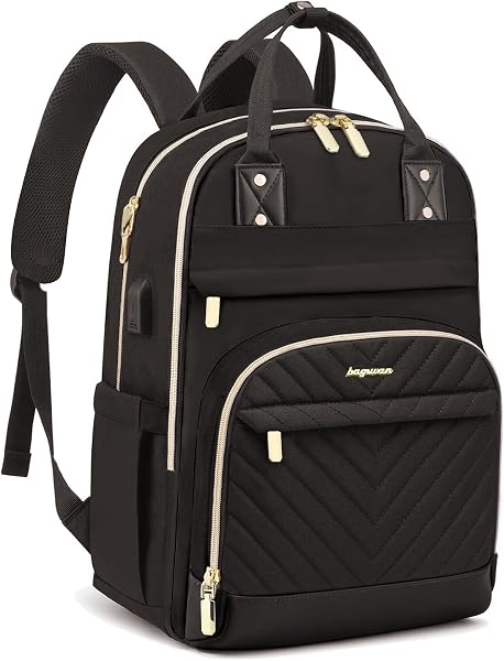 Laptop Backpack for Women Work Bag - 15.6 Inch Black Travel Backpack College…