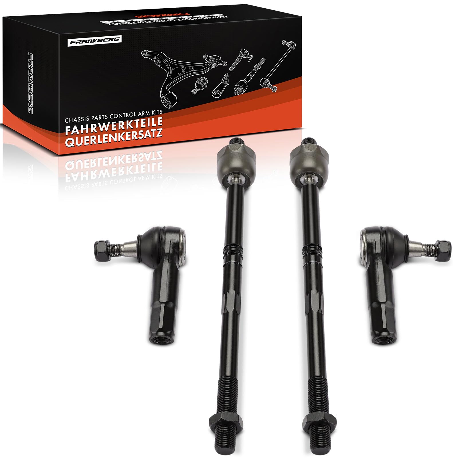 Frankberg 2x Embouts de biellette de direction + 2x Biellette de direction | MS10624; Compatible avec: Altea XL 5P5 5P8, O.c.t.a.v.i.a III 5E3 NL3 NR3, CC 358, Golf Plus 521 5M1