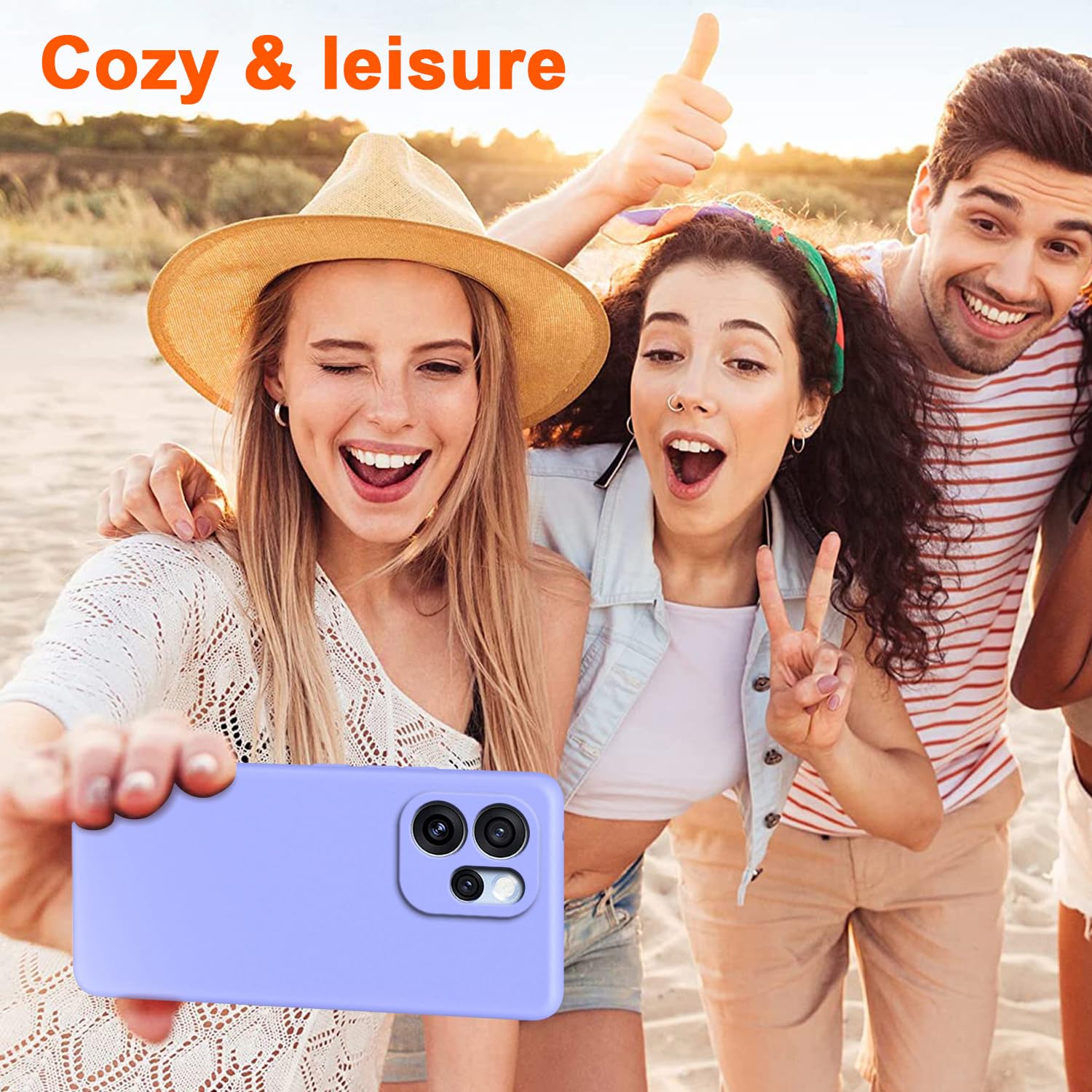 XINYEXIN Custodia in Silicone per Oppo Reno 15 FS 5G 4G / Reno 15F 4G 5G, Cover Ultra Sottile Antiurto con Fodera in Microfibra, Protezione Morbida Antiscivolo - Viola