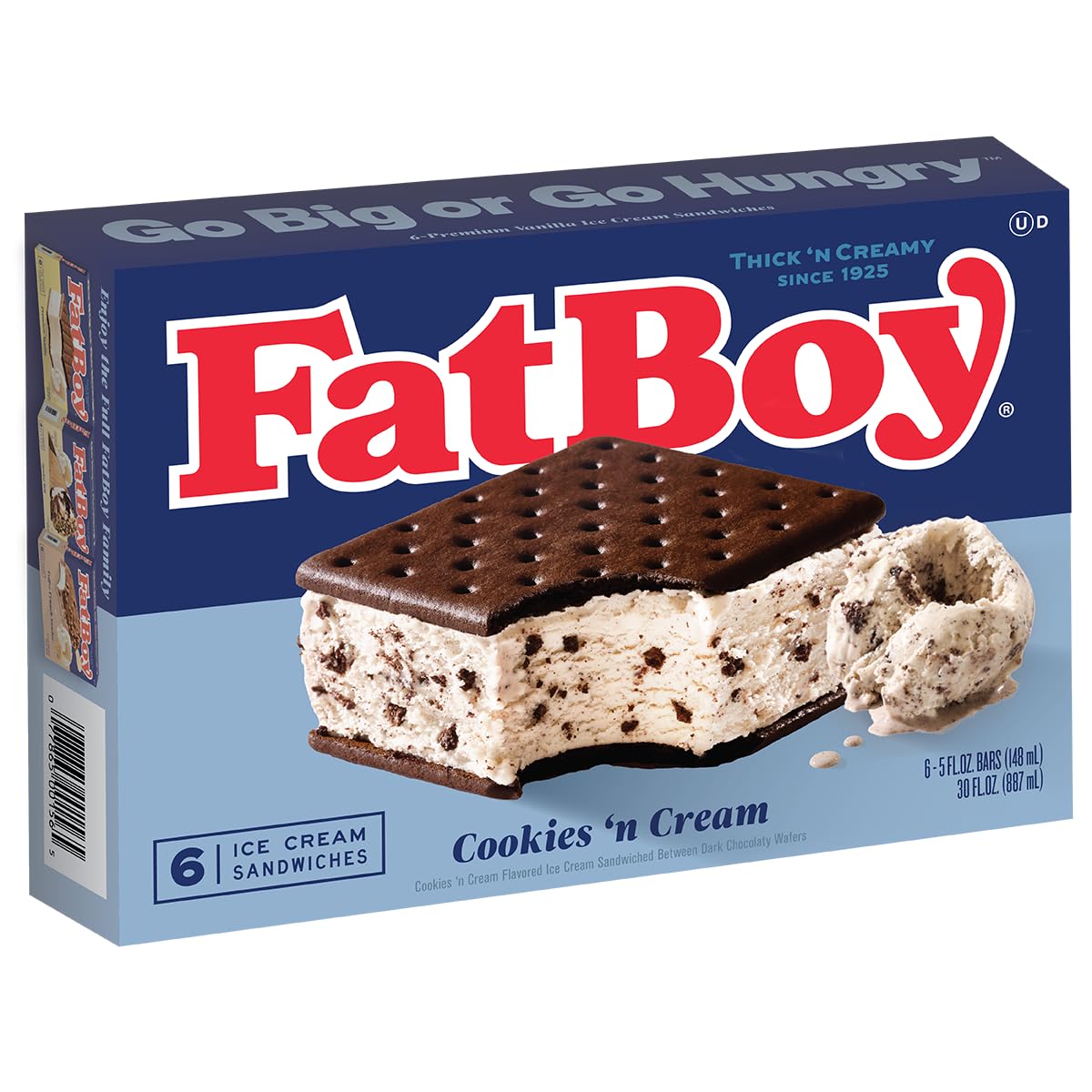 FatBoy Cookies & Cream Ice Cream Sandwich