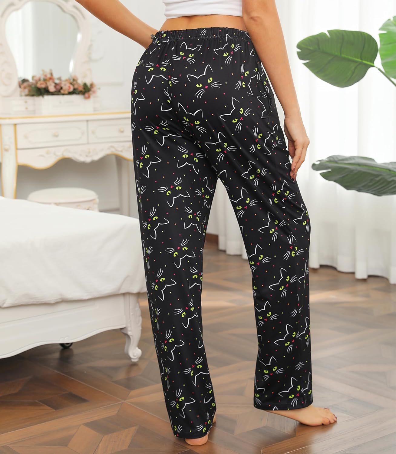 ENJOYNIGHT Womens Pajama Pants Long 3 Pack Sleep Lounge Pj Bottom with Pockets - Image 2