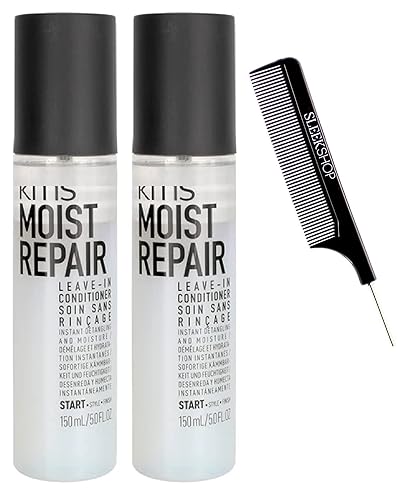 Block KMS - Acondicionador sin necesidad de reparación húmeda - Spray desenredante instantáneo y humedad con elegante peine de cola de rata