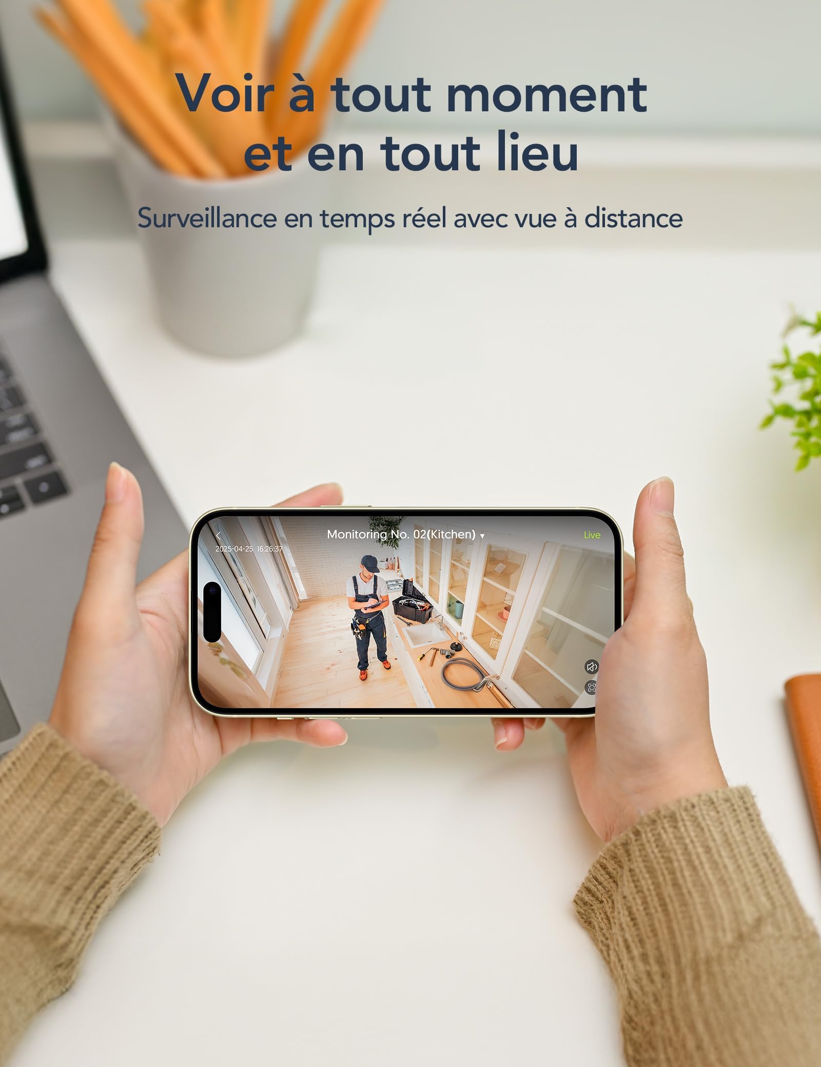 GNCC 4 Pack Camera Surveillance WiFi Interieure pour Bébé/Animaux, 2,4GHz | 1080P HD, Vision Nocturne Infrarouge, AI Détection de Mouvement & Sonore, Audio Bidirectionnel, Alexa/Google, SD Local/Cloud