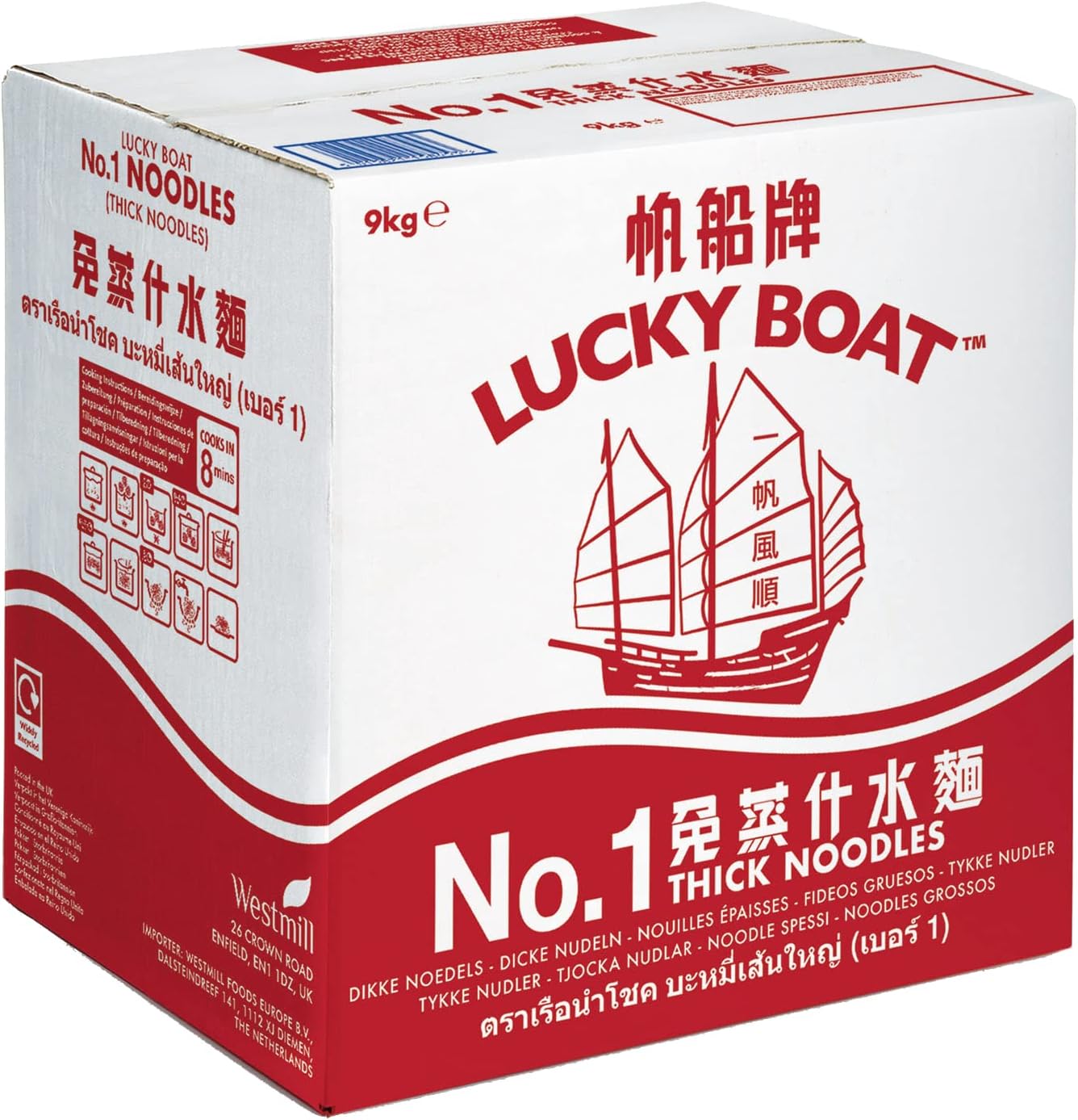 Thick Chow Mein Noodles 9KG | Restaurant Quality | No.1 Thick | Egg Free | Bulk | Stir-Fry | Vegan | Wheat | Chinese | 9kg