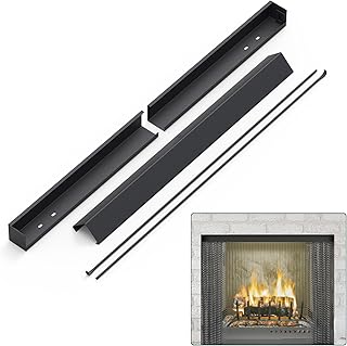 Flehomo Adjustable Fireplace Rod Kit for Fireplace Spark Screen, Rod and Valance Kit Install to Leveling The Fireplace Mesh Screen Curtain - Buy now