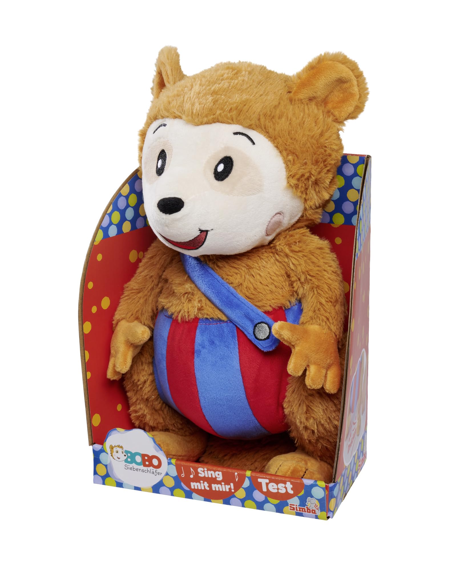 Simba 109241017 - Bobo Siebenschläfer Kuscheltier, Sing mit Mir Plüschtier, spielt Musik, 35 cm großer Kuschelspaß, für Kinder ab den ersten Lebensmonaten geeignet
