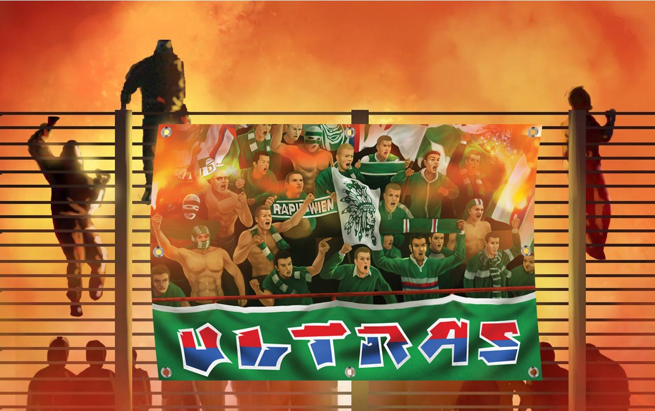 Rapid Fans Bild auf PVC Plane/PVC Banner inkl Ösen, Maße: 120x80 cm