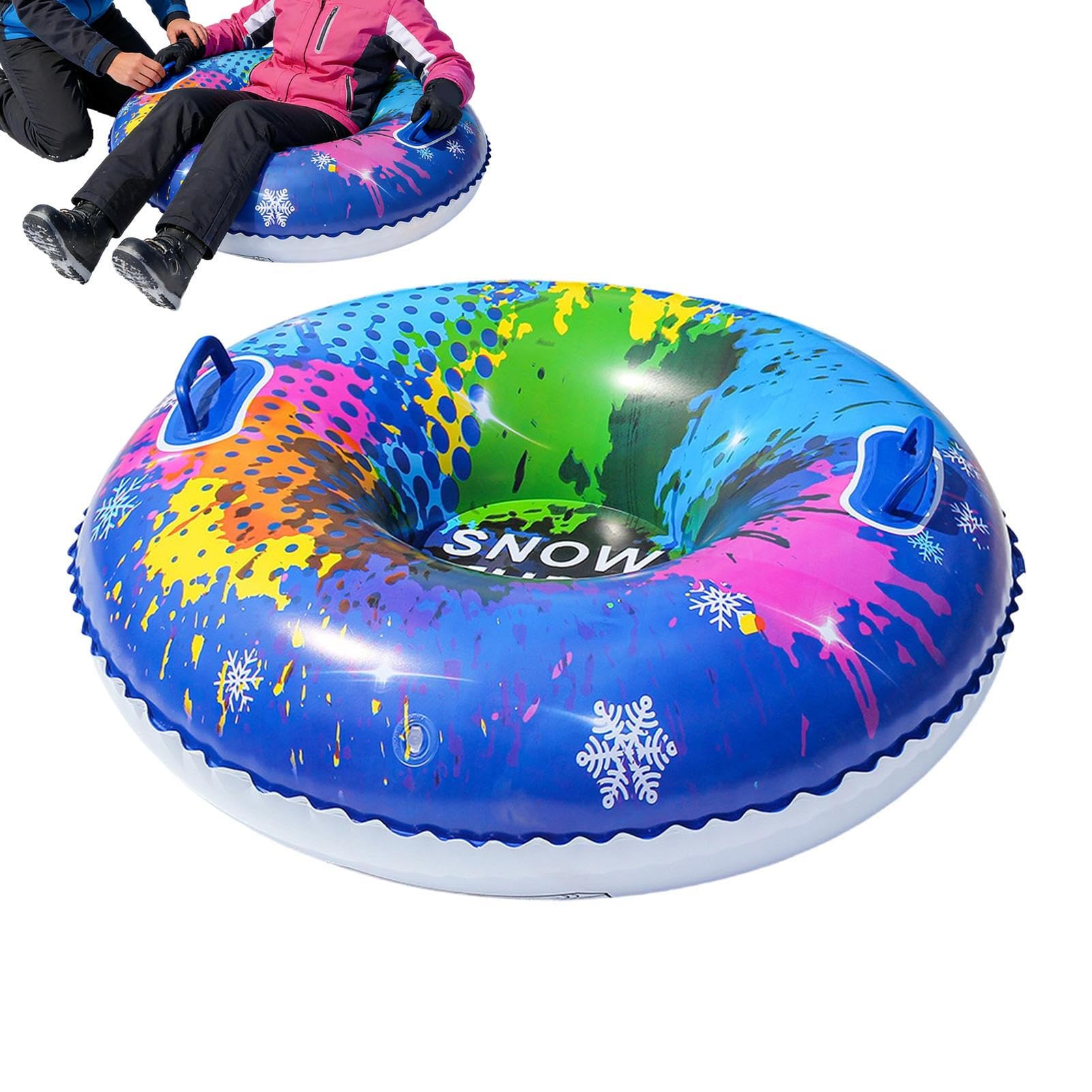Tobogán de Nieve Hinchable PVC Portátil 95 cm Resistente al Frío Trineo Inflable