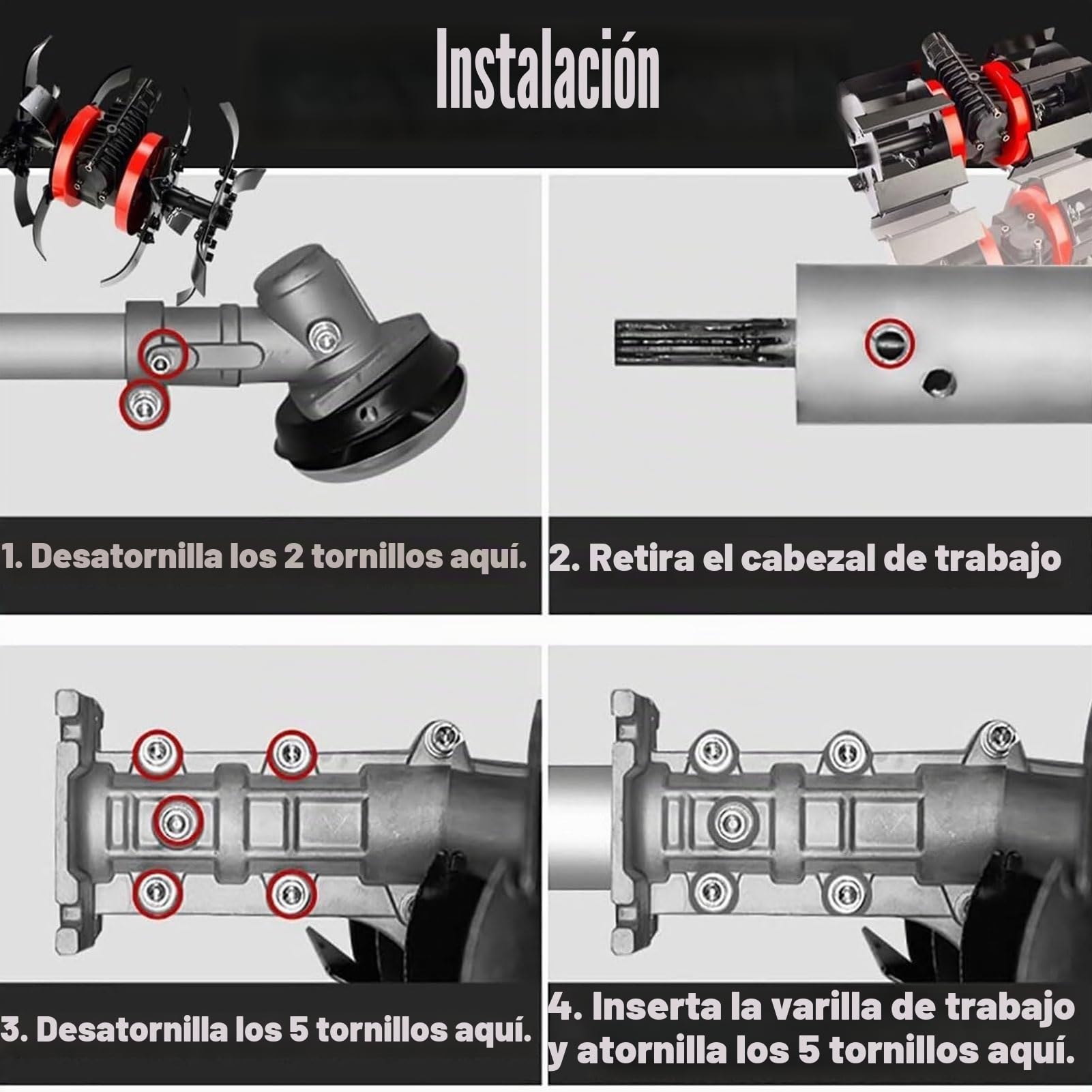 Rueda de aflojamiento multifuncional para cortadora y desbrozadora – 9 dientes, 26 mm de metal, para deshierbe del suelo