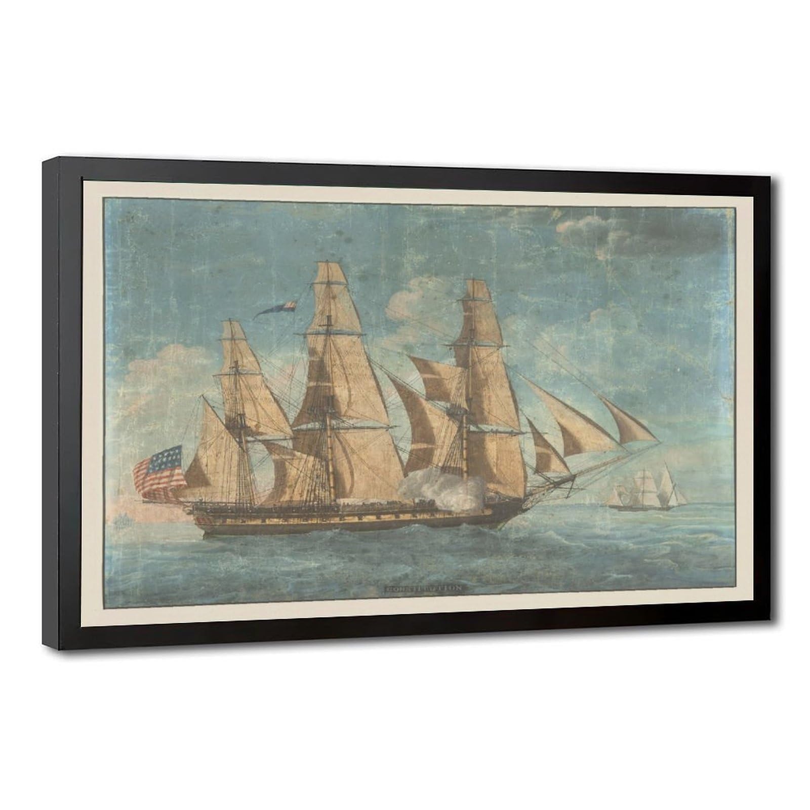 WCYB U.S.S. Constitution - Photo - 1803 - Photograph - Old Ironsides Prints Posters Canvas Deco Paintings Wall Art For Office Living Room Hangable Frame 8"