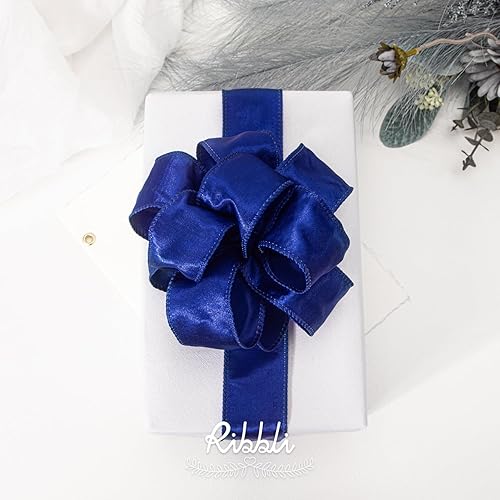 Vista 119 de Ribbli Cinta de satén rosa claro con alambre de 1.5 pulgadas, cinta de Navidad rosa para envolver regalos, coronas, guirnaldas, decoración