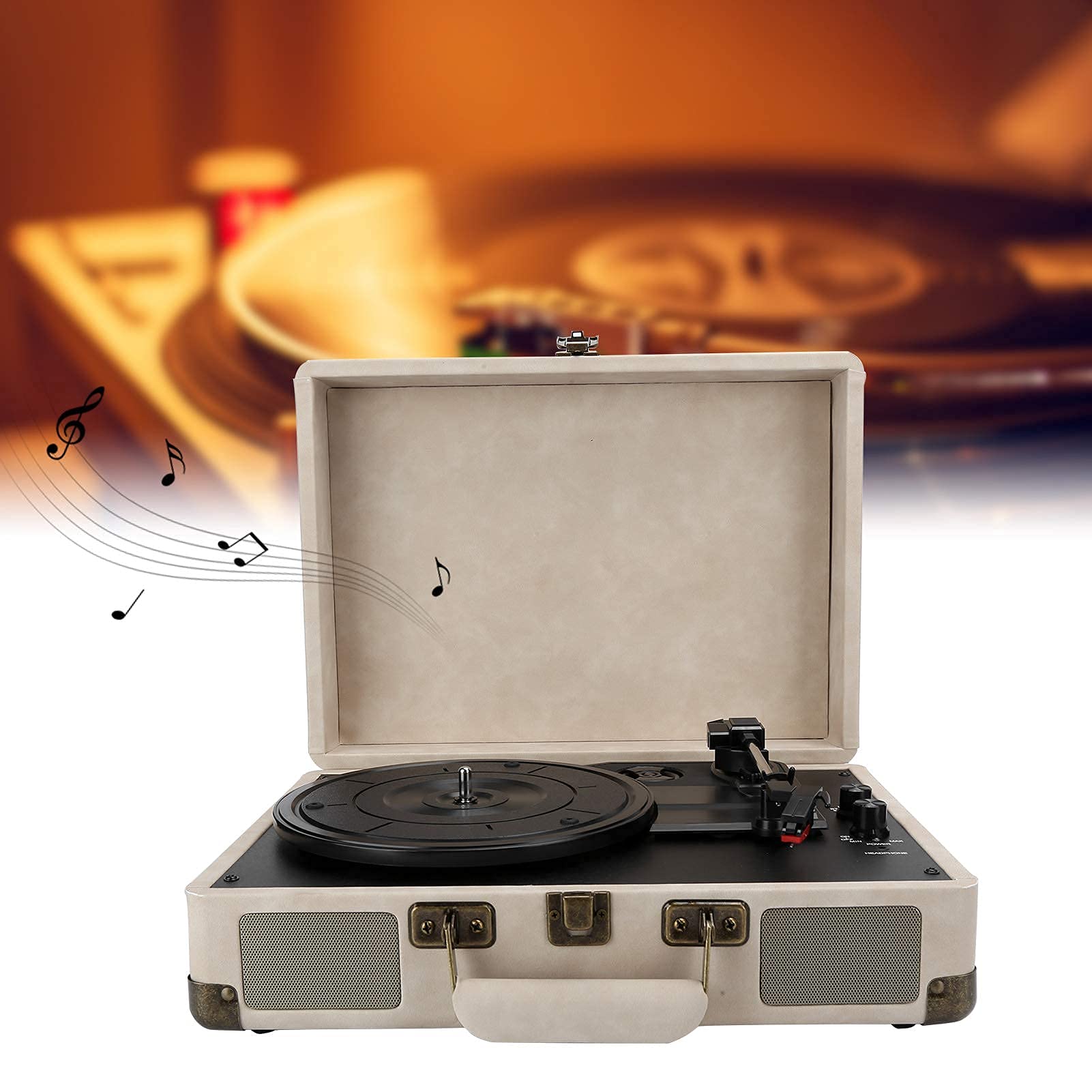Giradischi in Vinile, Giradischi Portatile Vintage con Bluetooth, 33/45/78 Giri/min, 100/u2011, Supporto per Dischi in Vinile da 7/10/12 Pollici. Ciao
