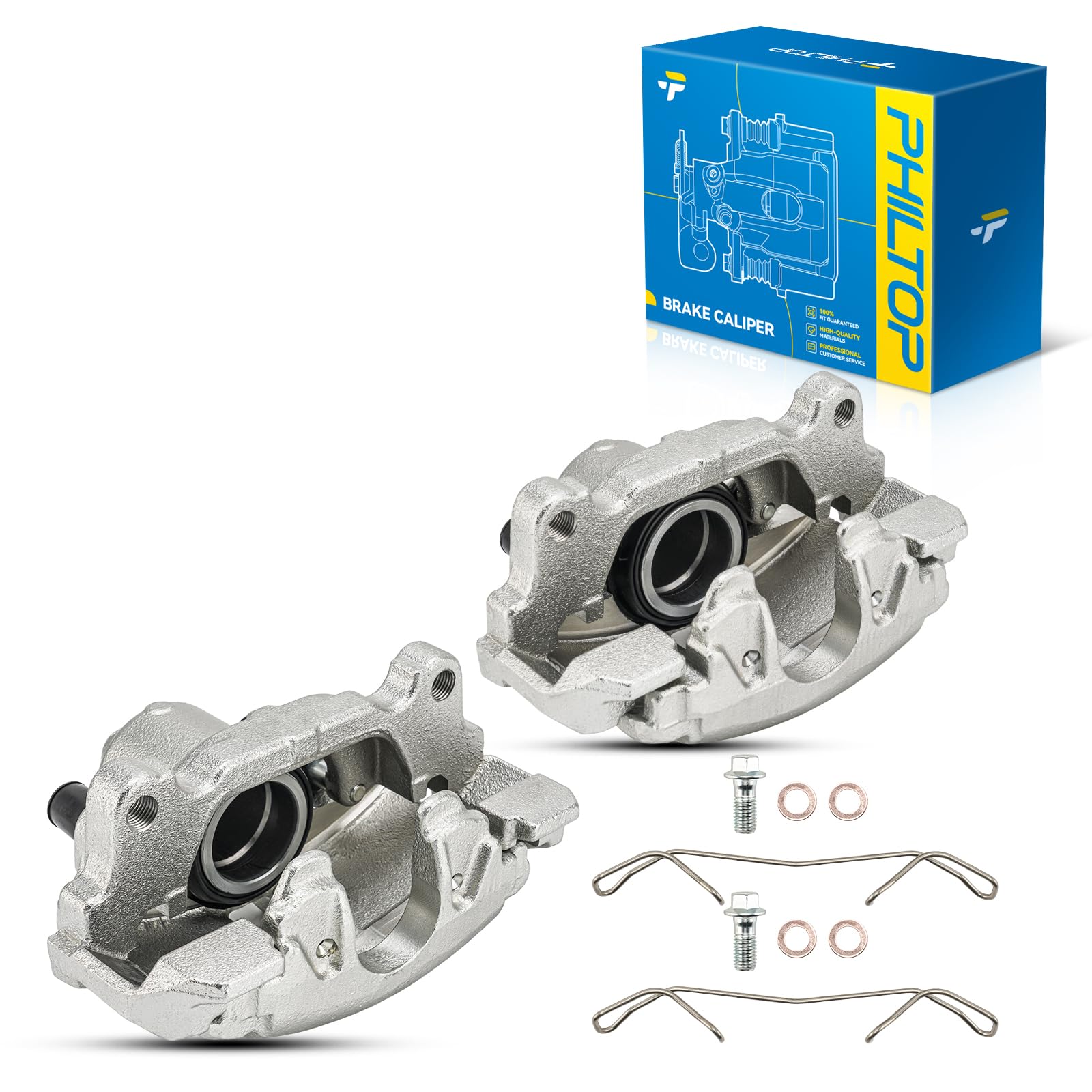 PHILTOP Front Brake Caliper w/o Pads for 2005-2018 VW Jetta 1.4/1.9/2.5L