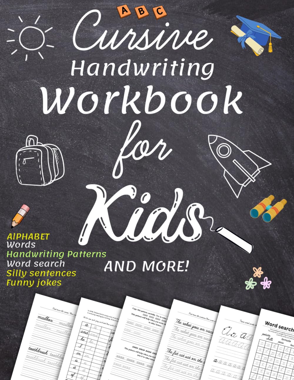 Cursive Handwriting Workbook for Kids Ages 8-12 with Jokes & Silly Sentences ( Cursive Writing Practice Book for Kids ): Cursive Writing Practice Workbook for Beginners