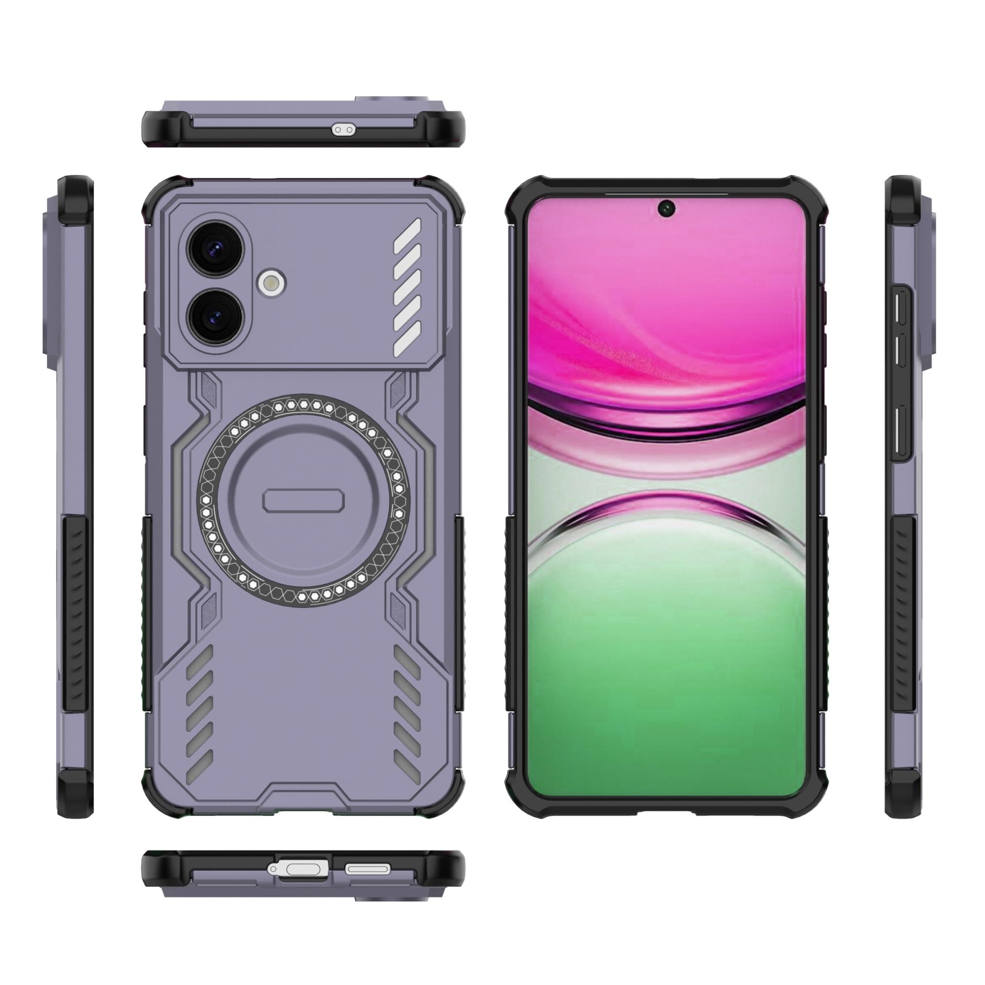 Coque Samsung S26 Plus antichoc rigide violette fine solide avec support intégré