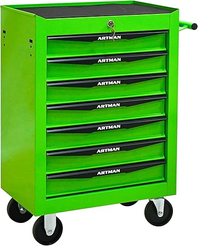 Miniatura 12 de Caja de herramientas con ruedas, caja de herramientas mecánica con 6 cajones, organizador de caja de herramientas con 7 cajas de almacenamiento de