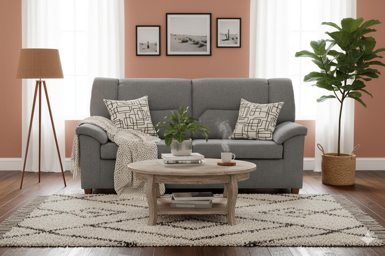MUEBLIX.COM - Sofa 2 Plazas Juan, Sofá de Salón, Asientos y Respaldos Rellenos de Fibra, Sofá Tapizado Poliéster 100%, Sofa con Estructura de Madera y Aglomerado, Sofas de Salón Modernos