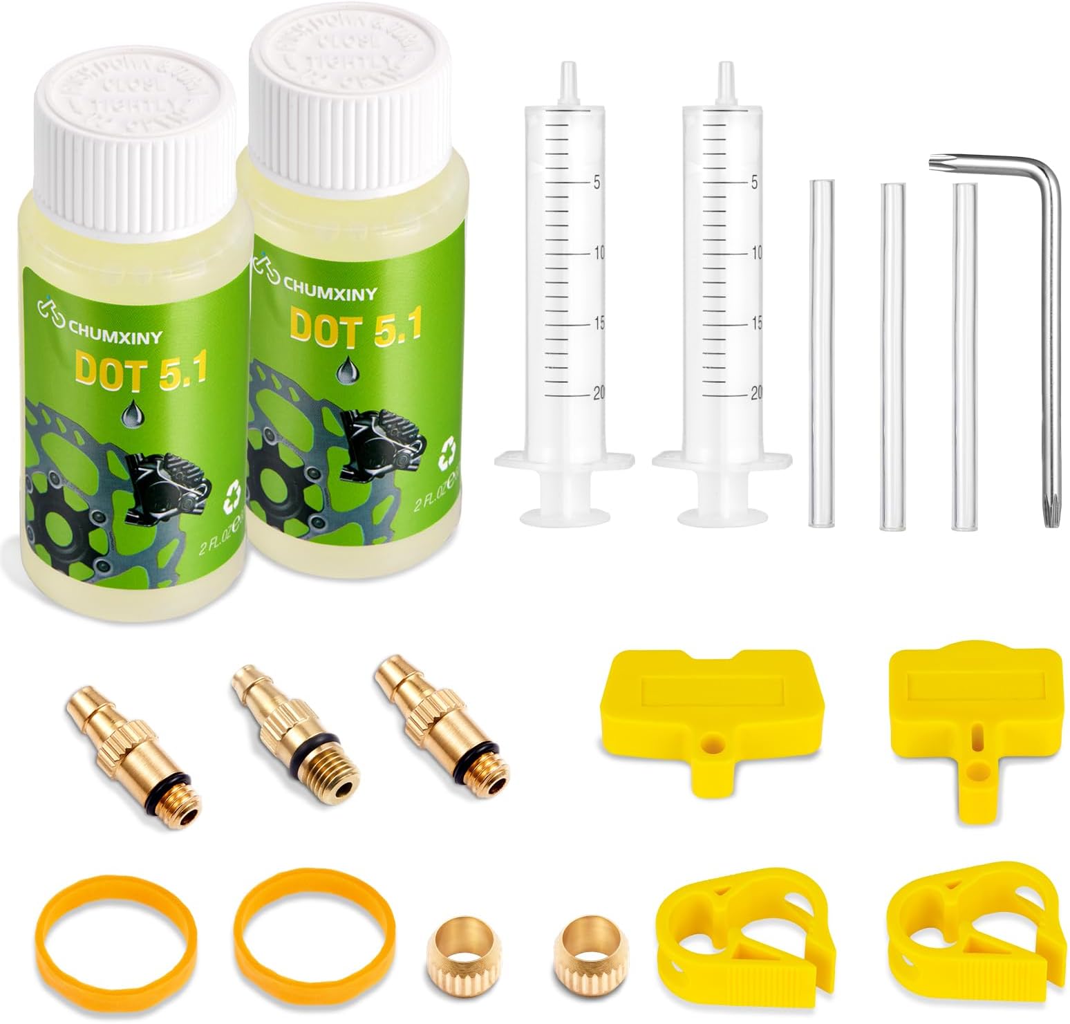 Brake Bleed Kit for SRAM, Avid Range of Hydraulic Disc Brakes, Including High Performance DOT 5.1 Brake Fluid(120ml).