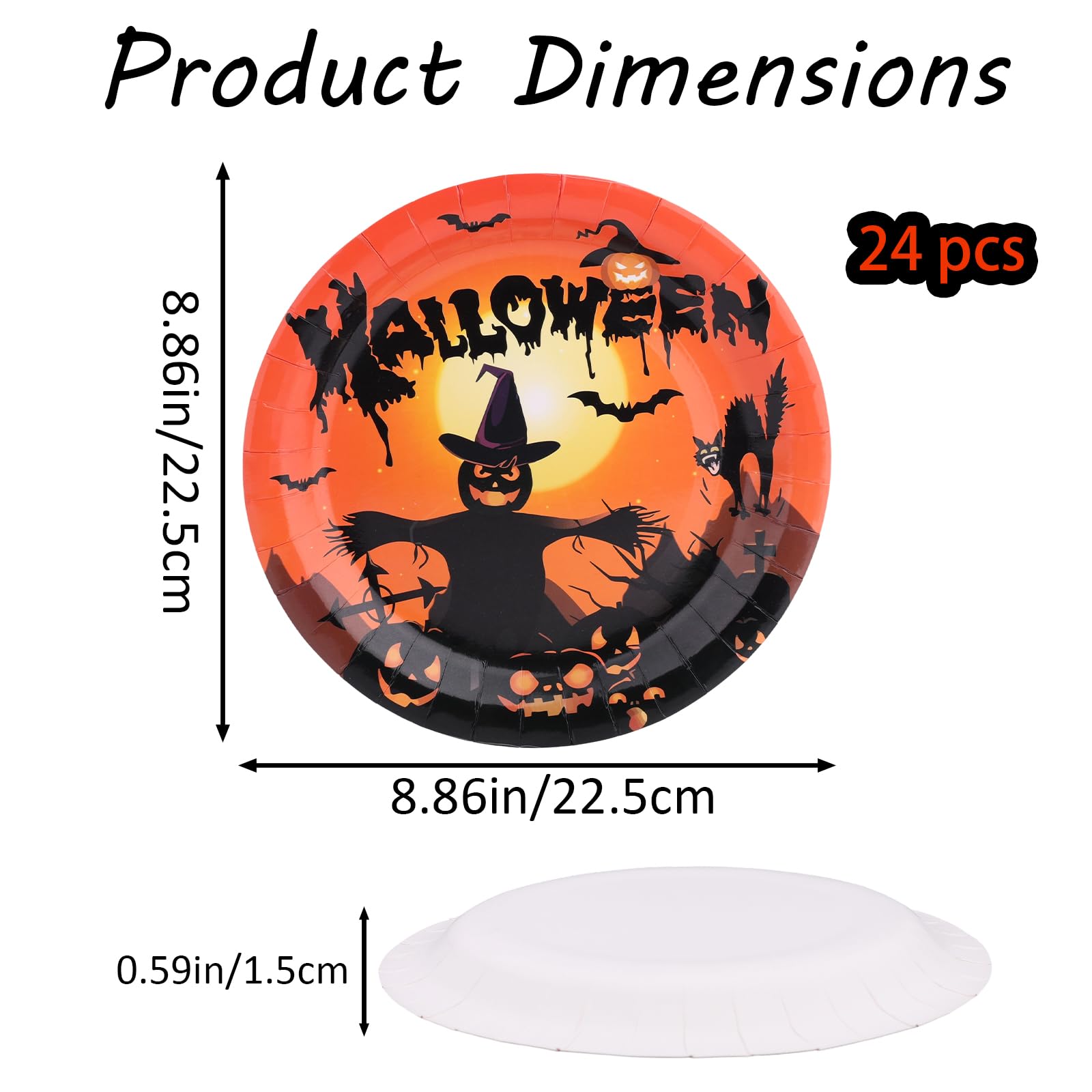 Penitue 24pcs Halloween Paper Plates - Image 2