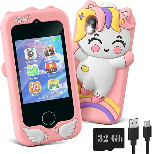 GREENKINDER Juguetes de teléfono para niños, juguete de teléfono inteligente, educación, Navidad, regalos de cumpleaños para 3, 4, 5, 6, 7, 8, 9