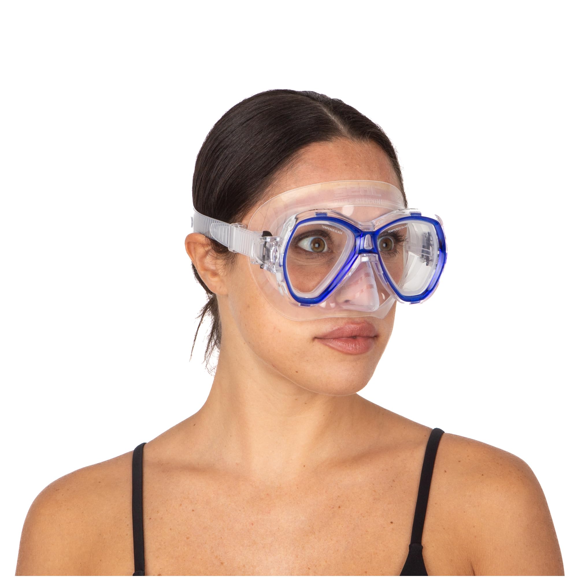 SEAC Set Elba - et de Snorkel con máscara subacuática y Tubo con válvula para la Purga de Agua para Adultos Unisex Adulto