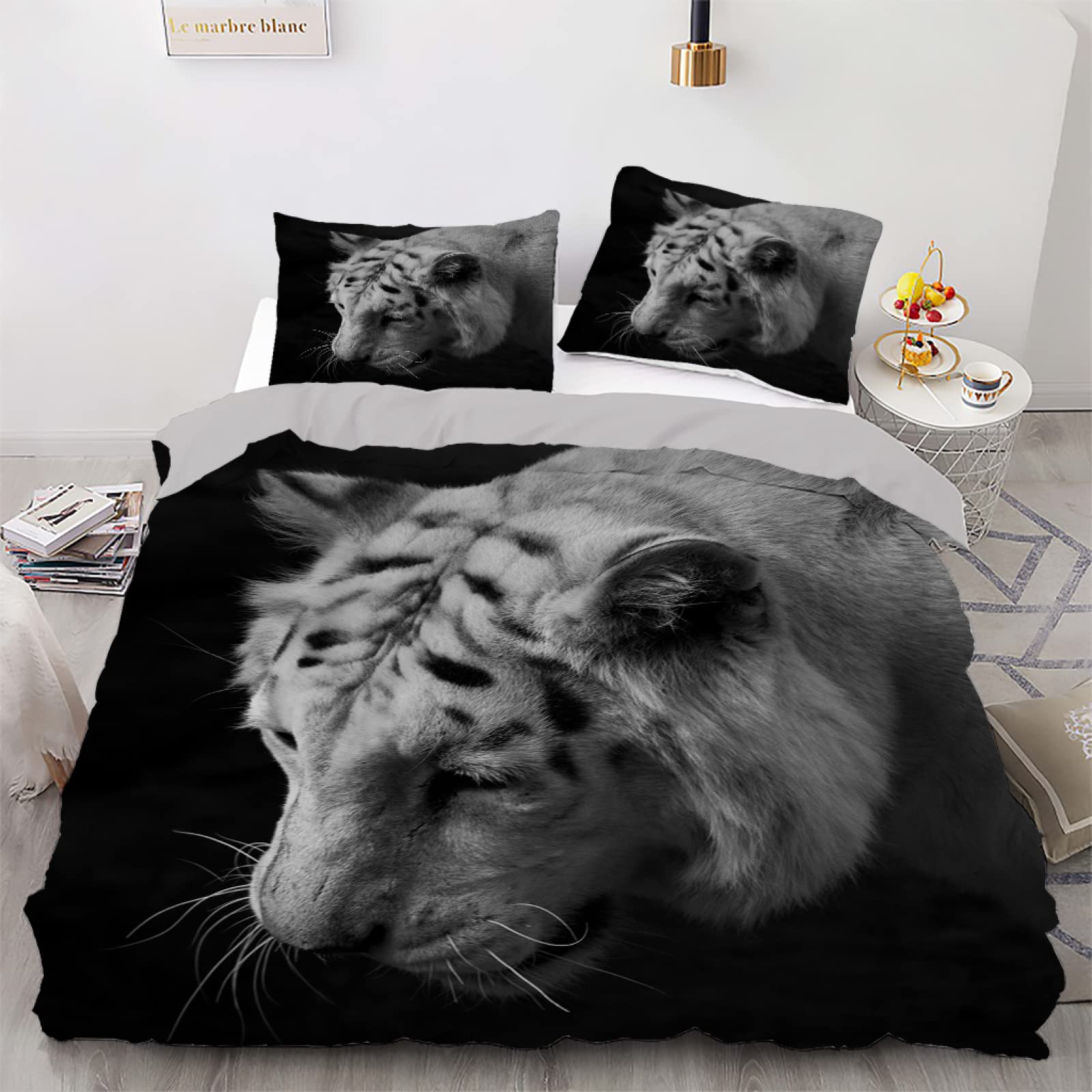 Housse de couette 160x200 animal noir pour une chambre moderne et cocooning