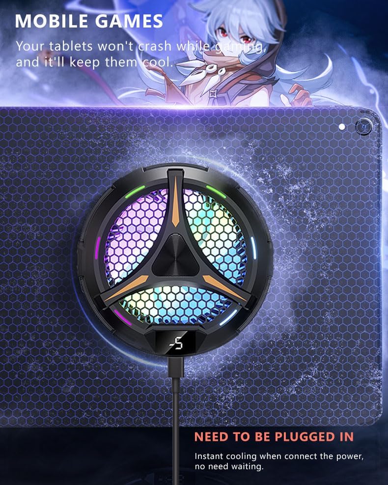 Miniatura 4 de Enfriador para iPad, enfriador magnético zooparty para iPad, Surface Pro, Samsung TabSteam Deck, compatible con MagSafe, ventilador de enfriamiento