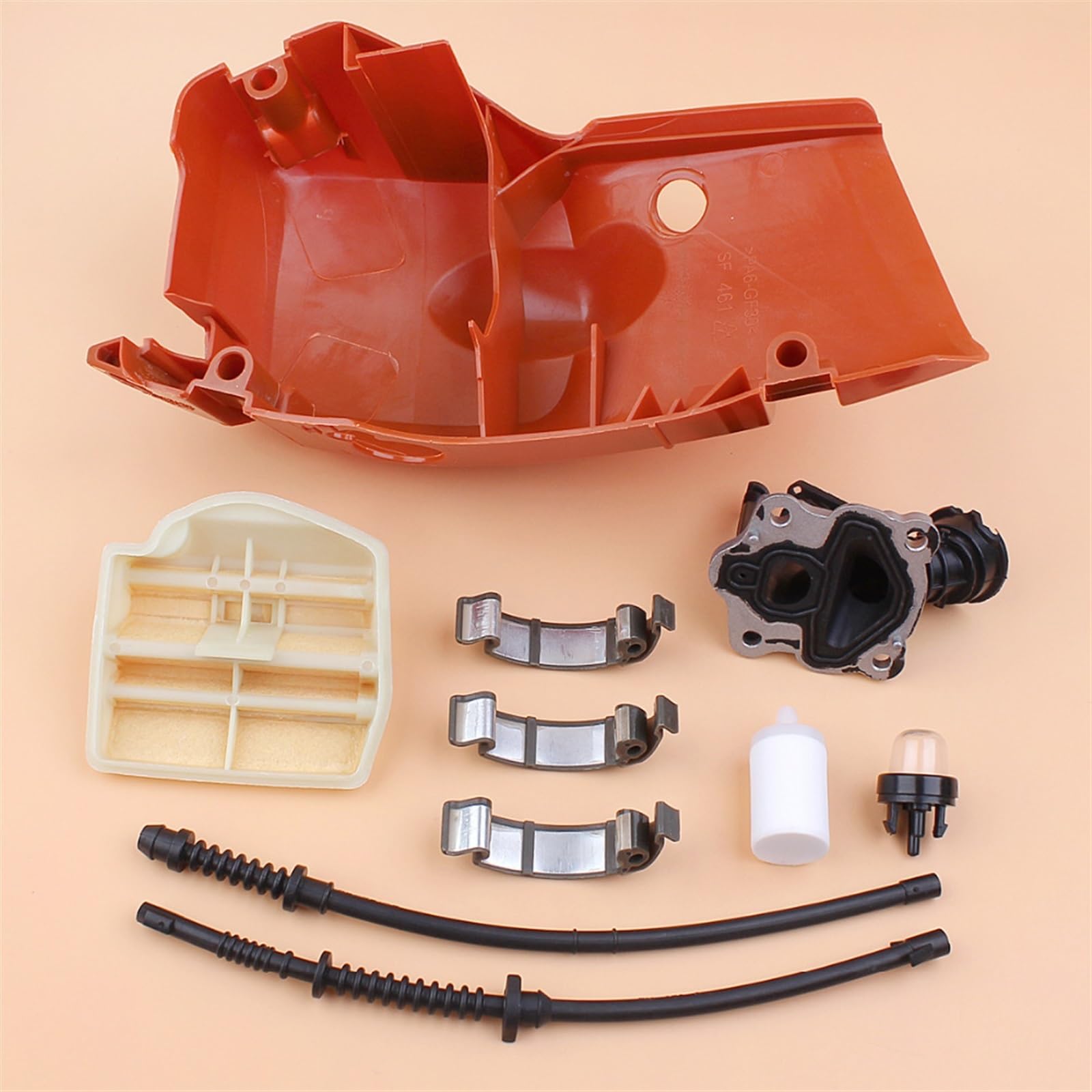 Kit de filtro de aire del colector de admisión del Clip de la cubierta superior del cilindro apto for Husqvarna 445 E 445e 450 450e repuesto de motosierra de gasolina