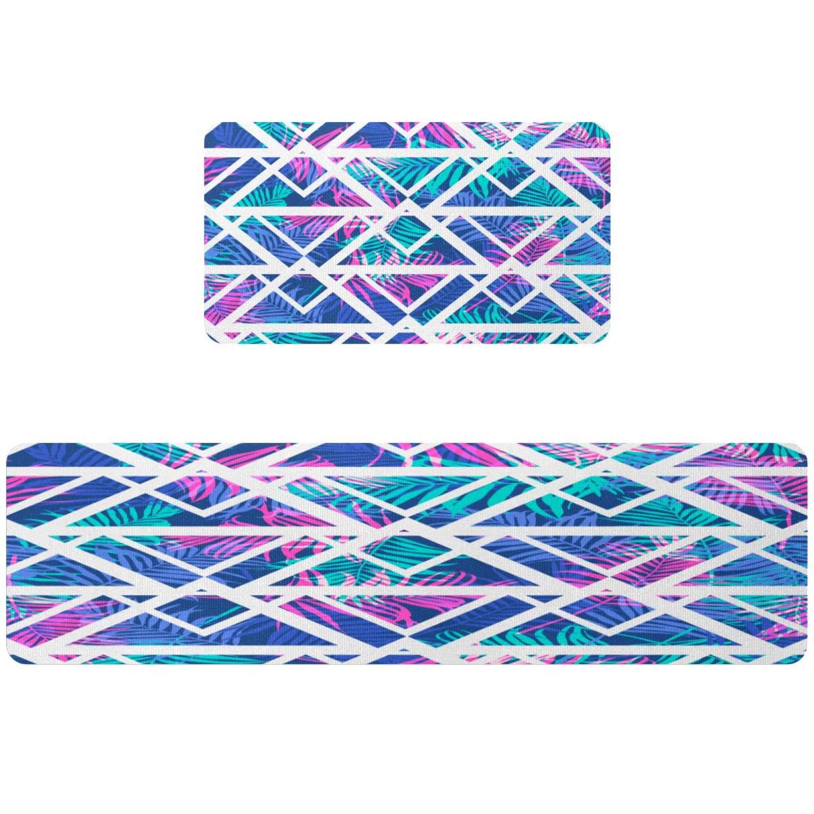 Tapis de cuisine tropical : lot de 2 pour buanderie et couloir intérieur