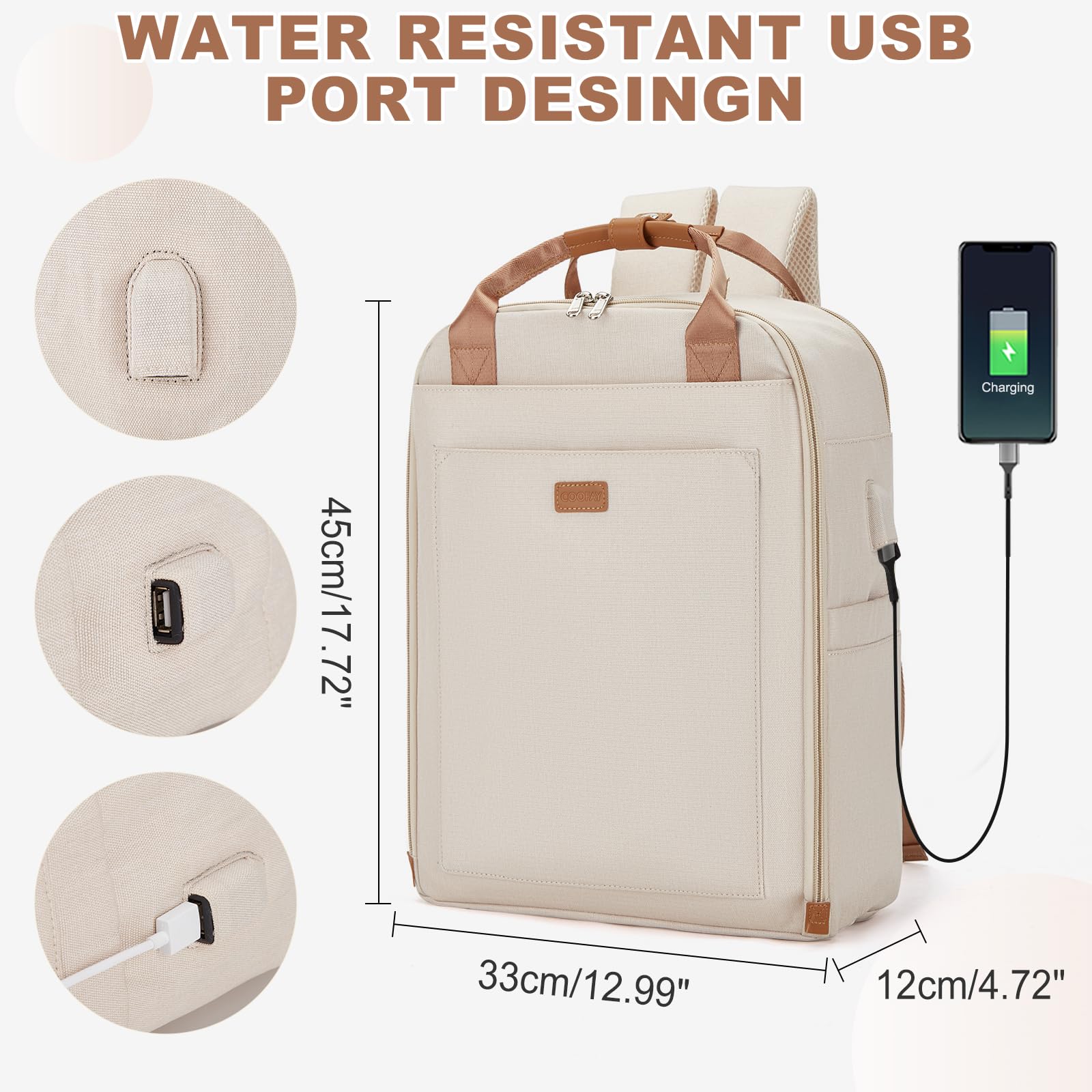 SZLX Borse da Viaggio 45x36x20 Zaino Easyjet Donna Zaino Ryanair 40x20x25 Bagaglio a Mano Zaino impermeabile uomo trekking, Borsa da Viaggio Cabina aereo Zaino per Laptop con Porta di ricarica USB