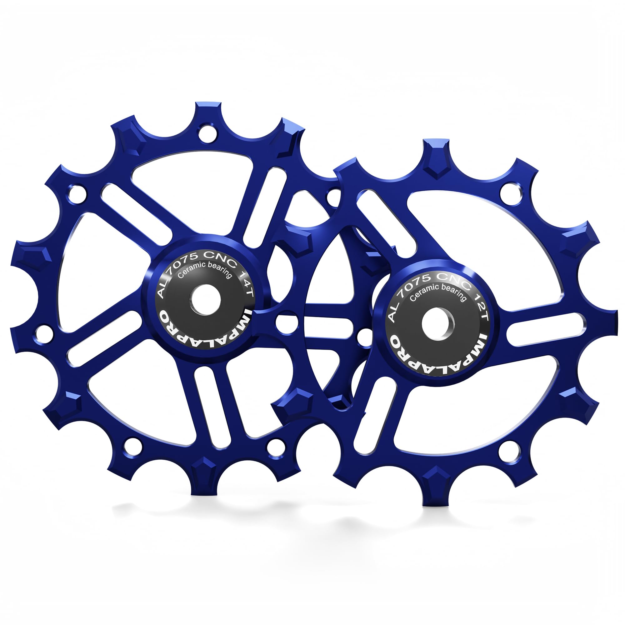 IMPALAPRO - Set of 2 Ceramic Jockey Wheels 12T-14T Aluminium 7075 CNC for 9 to 12 Speeds