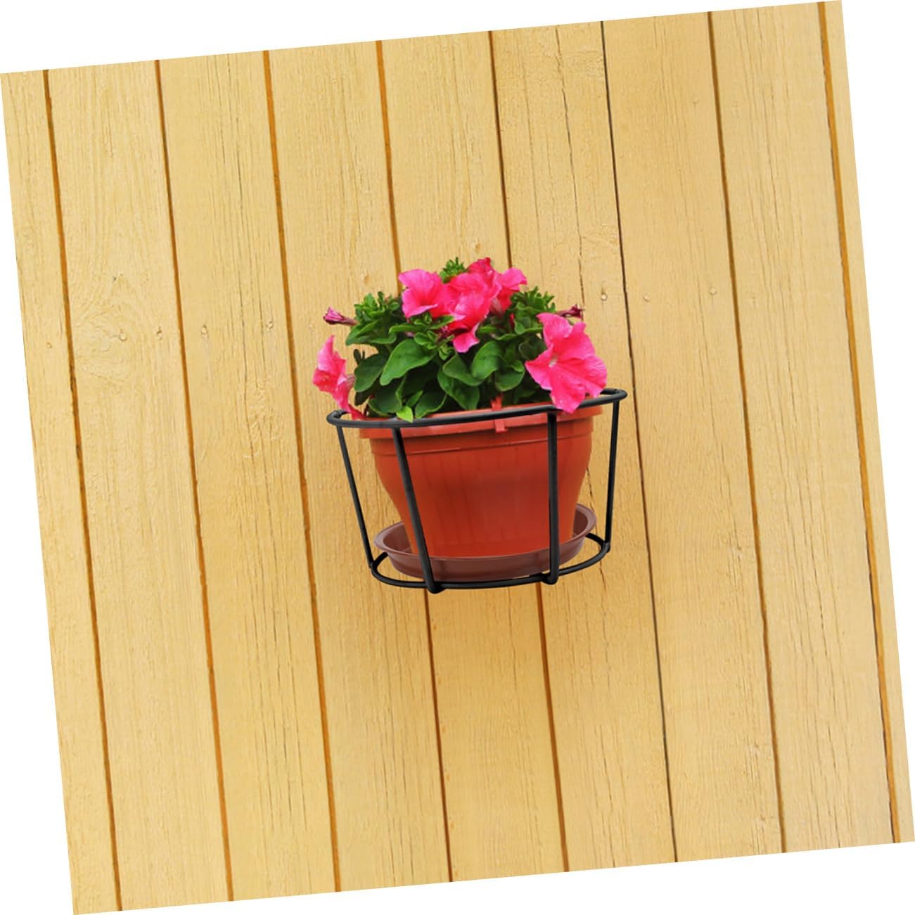 3sets Sturdy Iron Hanging Flower Racks for Balcony Decorative Plant Pot Holders Tray for Home and Garden Use