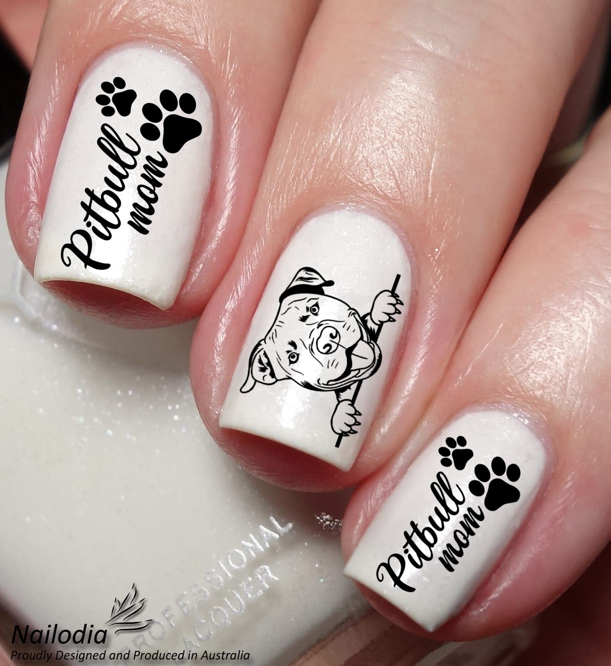 Pitbull Dog Nail Art Decal Sticker