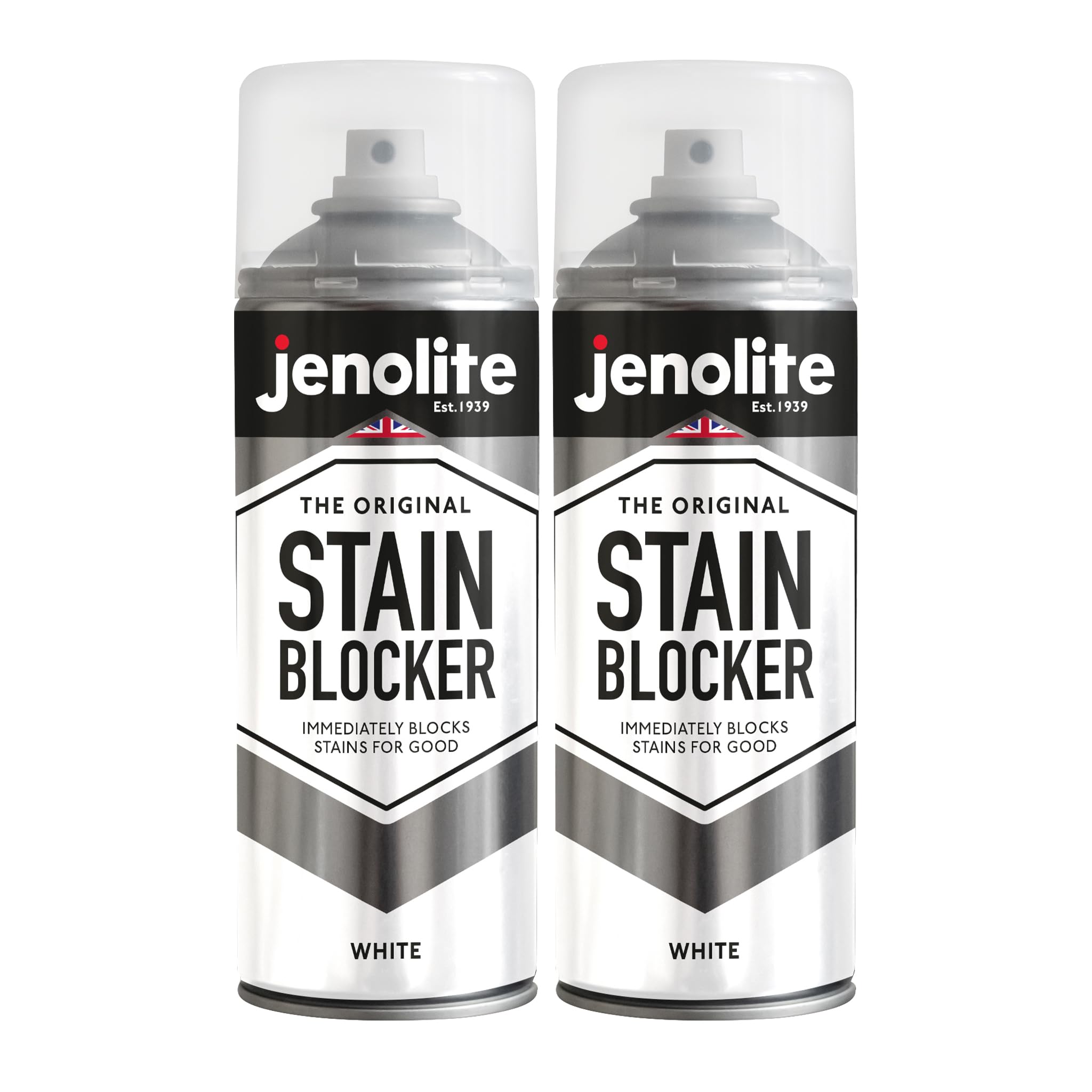 JENOLITE Stain Blocker Paint | WHITE | 2x400ml | Damp Seal Paint | Stain Block Spray | Damp & Anti Mould For Walls & Ceilings | Immediately Block Stains, Mould & Mildew