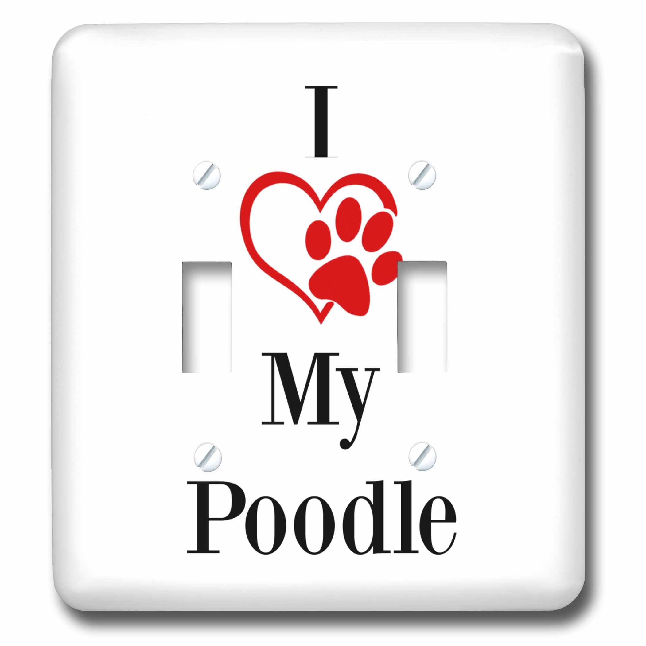 Interrupteur à baïonnette I Love My Poodle 3dRose multicolore