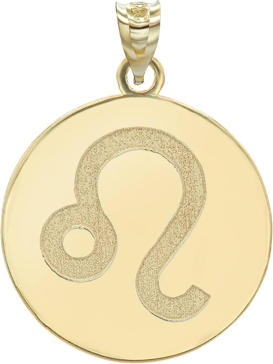Certified 10K Yellow Gold Zodiac Sign Horoscope Constellation Personalized Name Round Disc Pendant