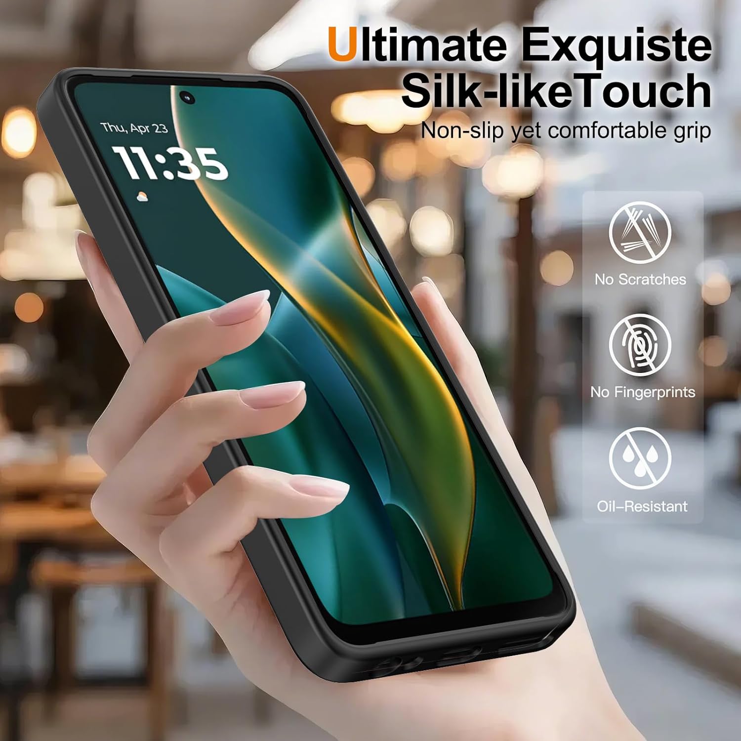 for Motorola Moto G 5G 2025/2026 & G Play 2026 Case Magnetic Shockproof, [Fit for MagSafe] [Glass Screen Protector] Translucent Anti-Fingerprint (Black) - Image 6