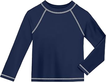 City Threads Rash Guard for Boys SPF 50+ Made in USA, Long Sleeve Swim Shirt with Sun Protection, Toddler, and Youth Sizes