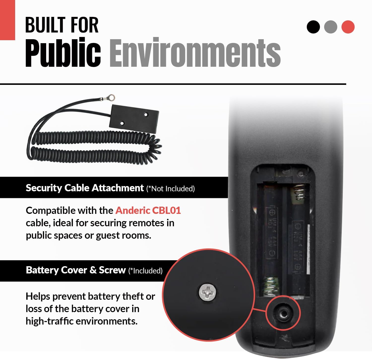 Battery Compartment with Security Screw