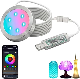 1 Stück RGB LED Lamp Kit 001 für Bambu Lab 3D-Druck, Bluetooth-App-Steuerung, USB LED Rundleuchte, DIY Lampen-Bausatz, Gruppensteuerung, Musiksynchronisation, 16 Millionen Farben