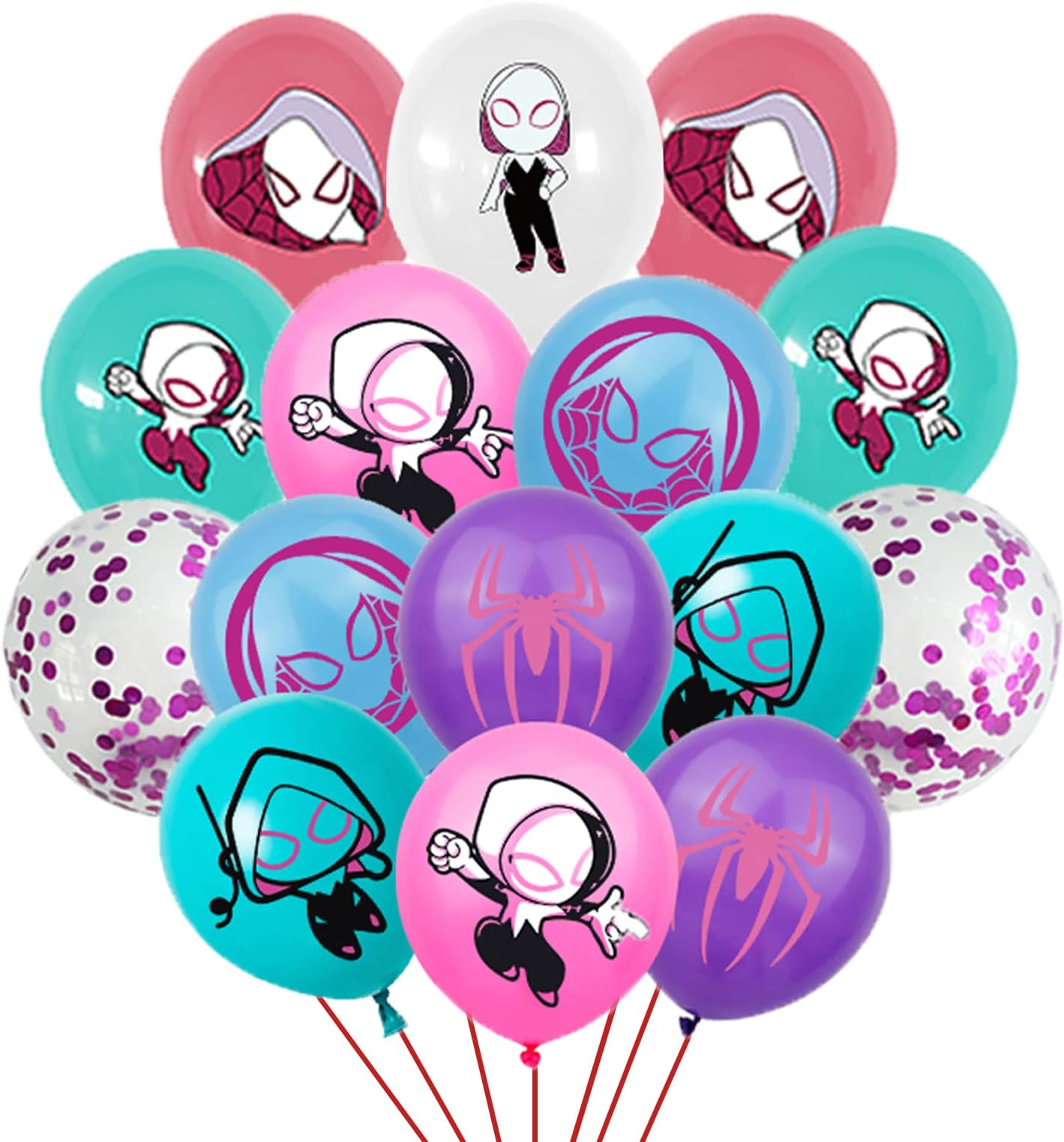 32 Pcs Spider Girl Party Balloons,Superhero Girl Party Decorations Spider Gwen Party Supplies for Kids,Pink Theme Baby Shower Birthday Balloons