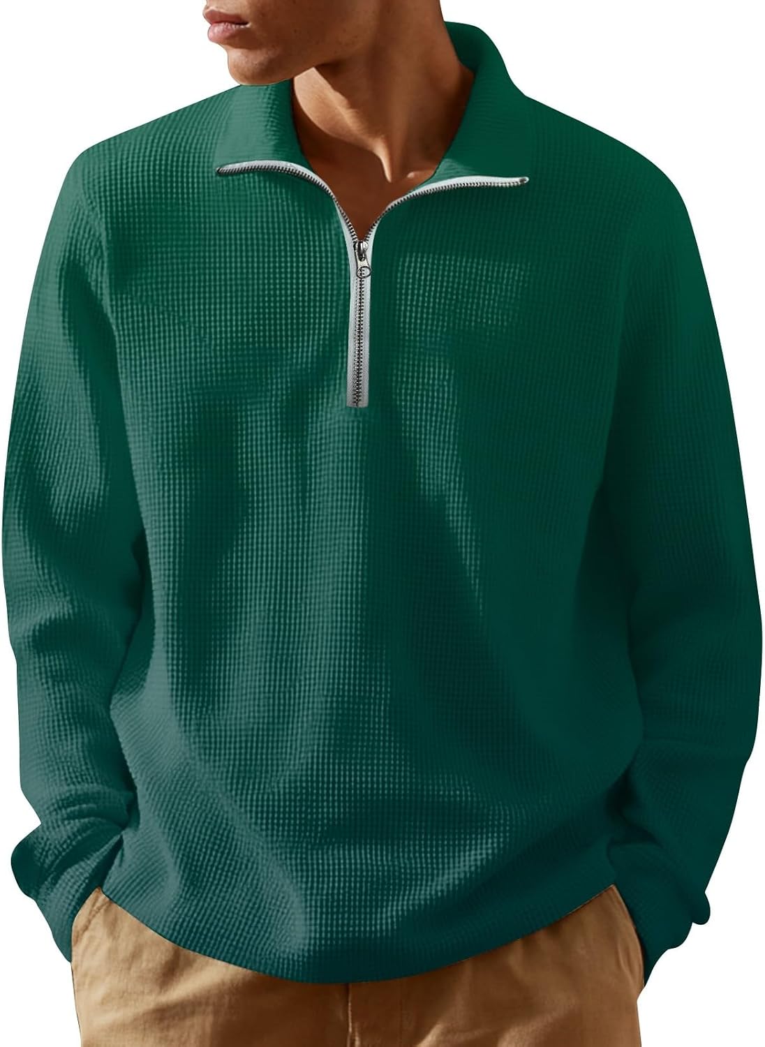 RTRDE Men's Casual Henley Shirt Long Sleeve 1/4 Zip Pullover Shirts Gradient Color Tee Shirts, M-3XL