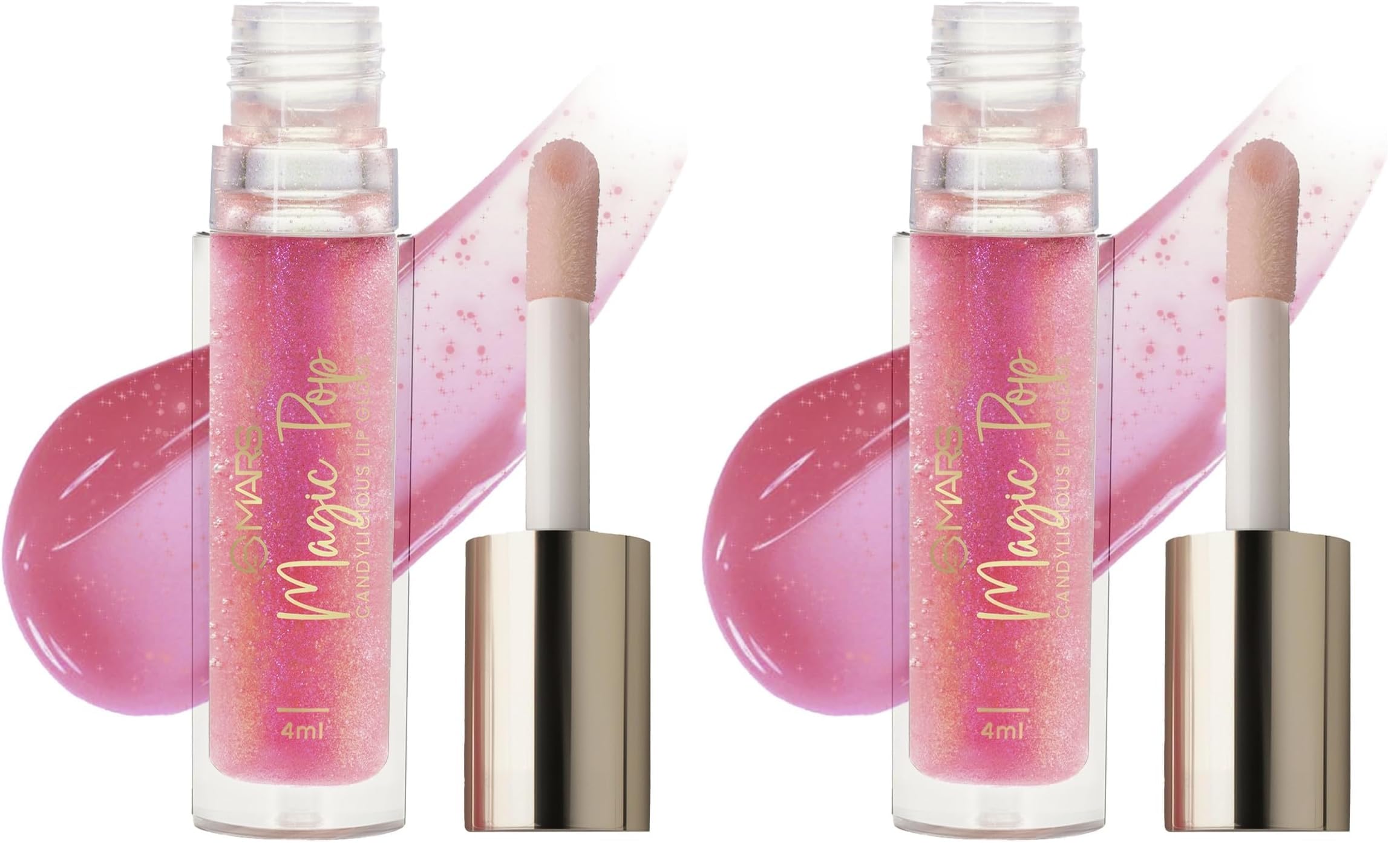 MARS Candylicious Sheer Lip Gloss for Women | Hydrating & High Shine | Lightweight | Non-Sticky | Enriched with Vitamin-E, Hyaluronic Acid & Avocado Ester (4.0ml) (09-MAGIC POP) (Pack of 2)-image-36