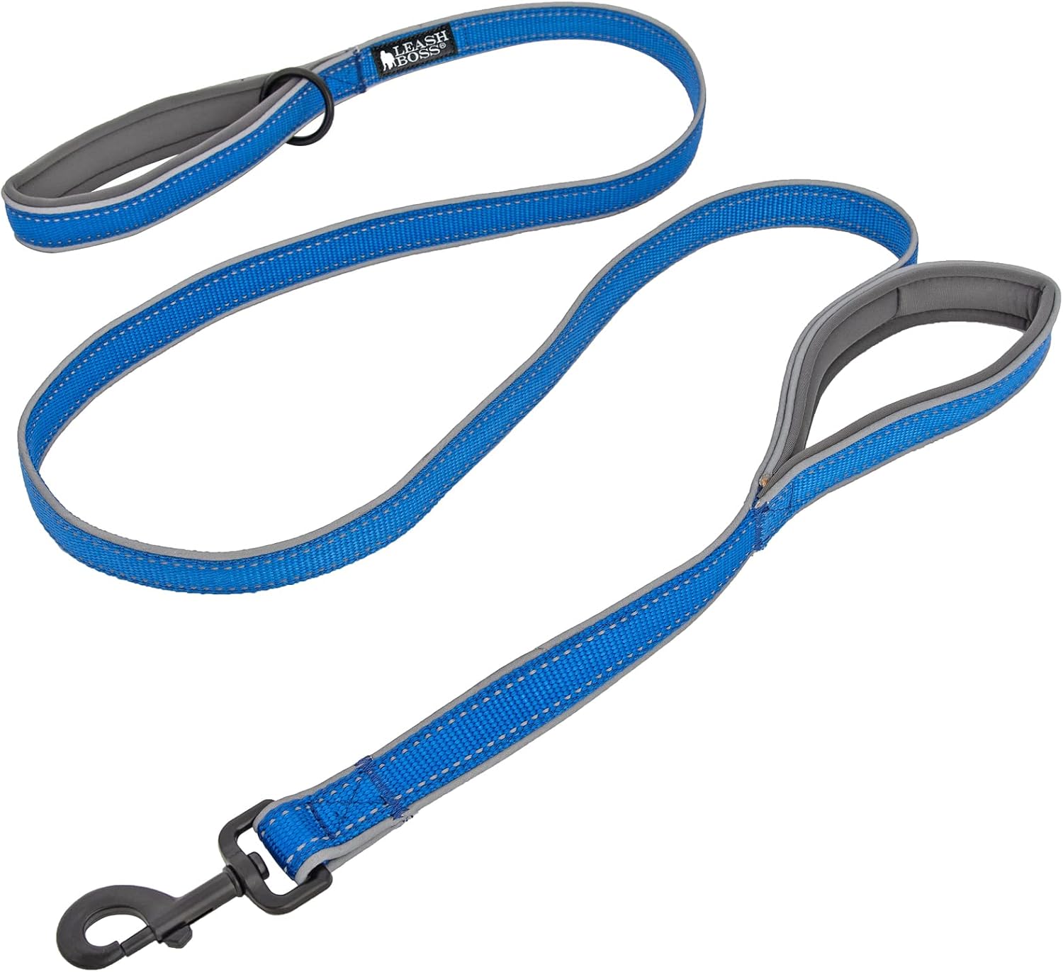 Leashboss Double Handle Dog Leash, 6 Ft Reflective Dog