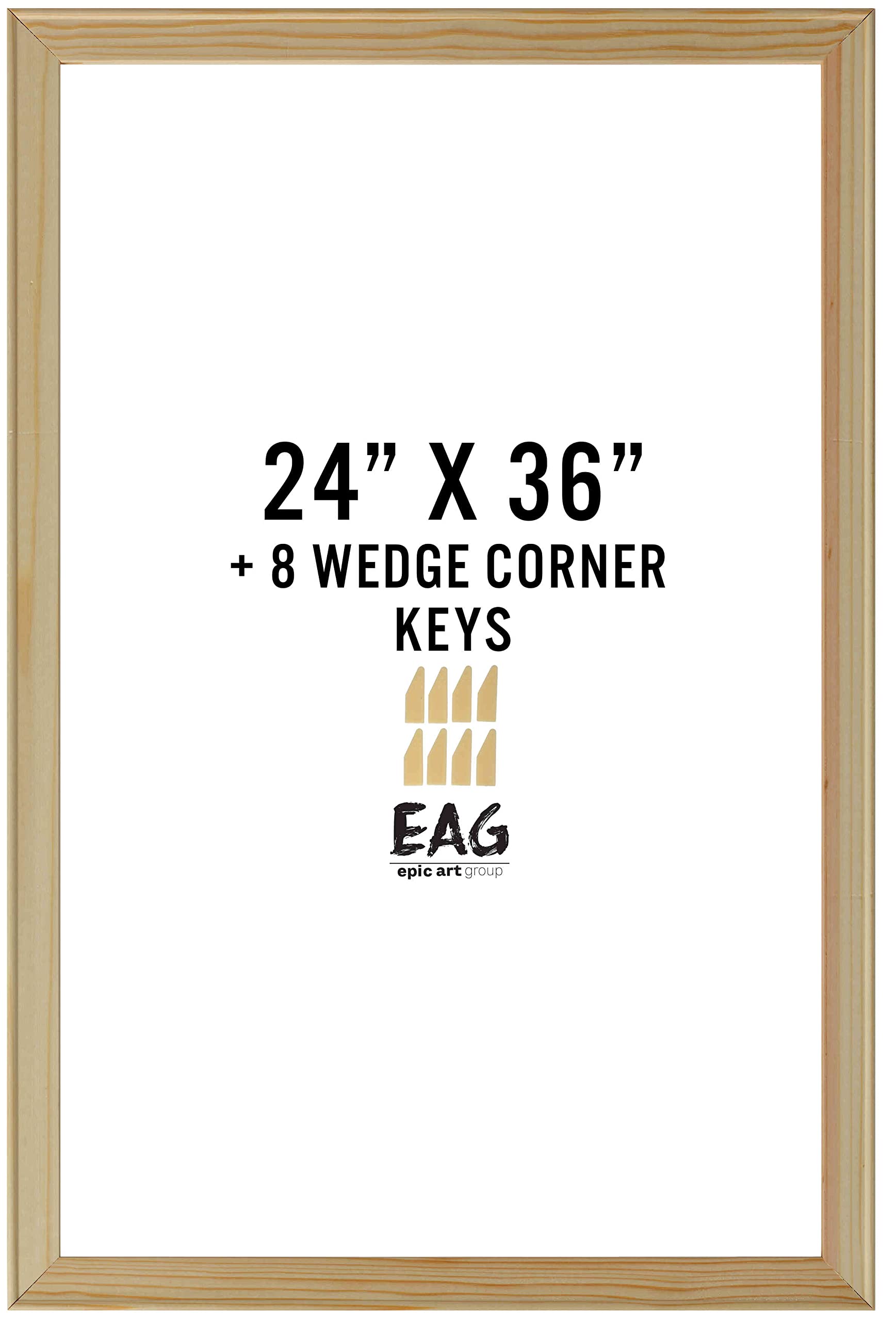 Bastidor de madera maciza Bliss de 24x36 pulgadas para montaje de lienzos artísticos
