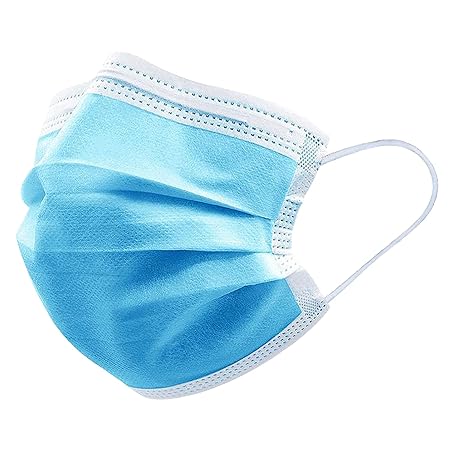WeCool KORRUN Polypropylene Non-Woven Surgical Face Disposable Mask (Blue, Without Valve, pack of 50) for Unisex Adult