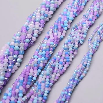 2mm 3mm 4mm 6mm 8mm Rondelle Crystal Glass Beads Flat Faceted Loose Spacer Glass Beads for Jewelry Making Jewelry DIY-SS05-3mm Approx 122pcs