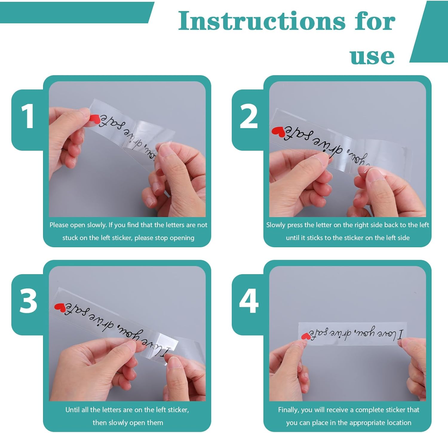 10Pack I Love You Drive Safe Mirror Sticker, I Love You Drive Safe Sticker Car Decal for Rearview Mirror Waterproof Cars Accessories for Women Men - Image 3